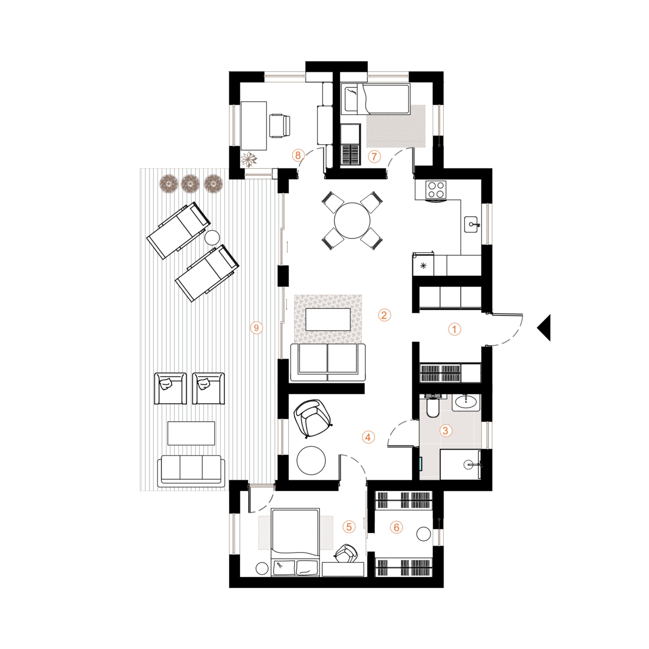 InoHouse 5 modular house floor plan